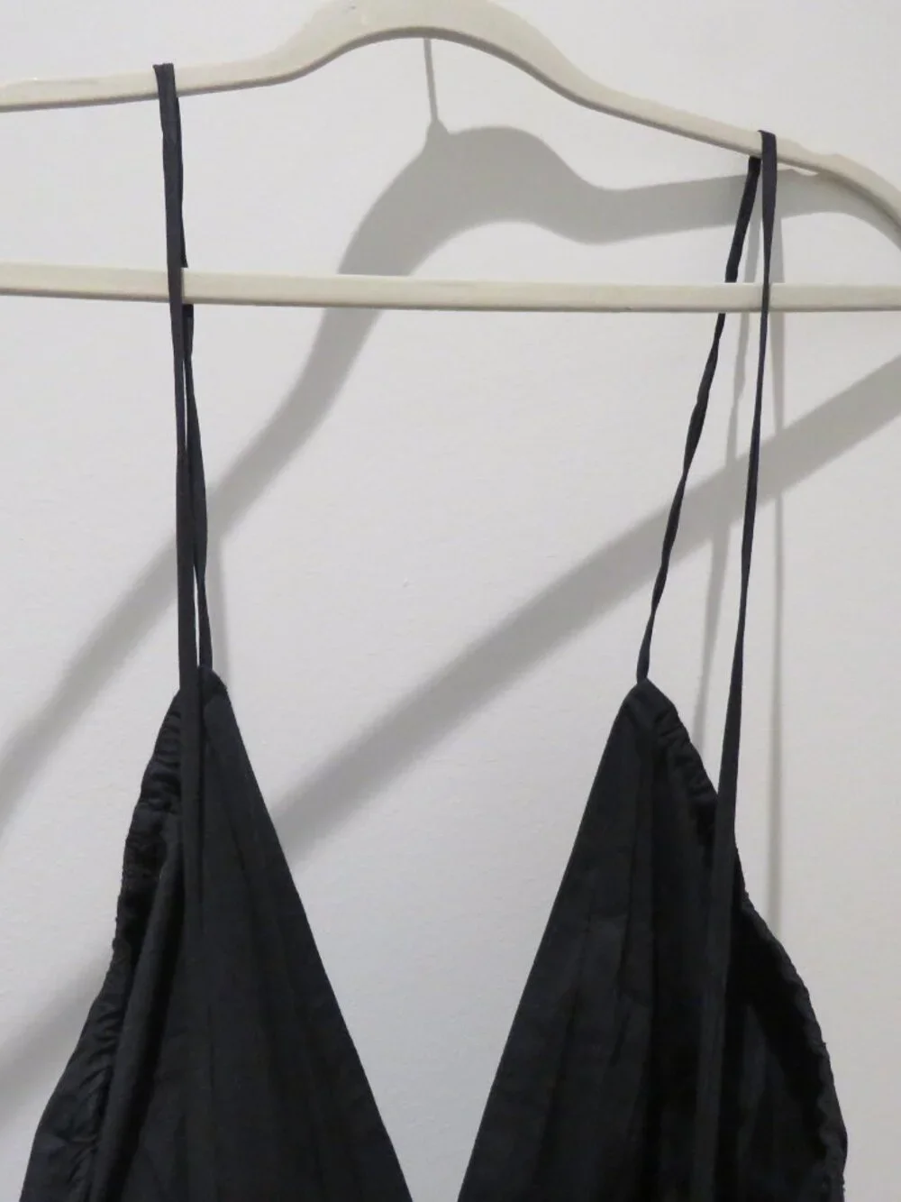 J.CREW COLLECTION Oahu V-Neck Tiered Maxi Dress in Black Cotton Poplin Large